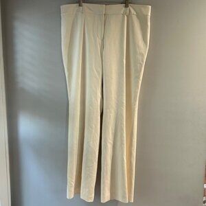Ann Taylor Cream Modern Fit Trouser Leg Straight Hip Leaner Pants Women Size 16